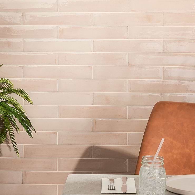 Paint Rosa Pink 3x16 Glossy Porcelain Subway Tile