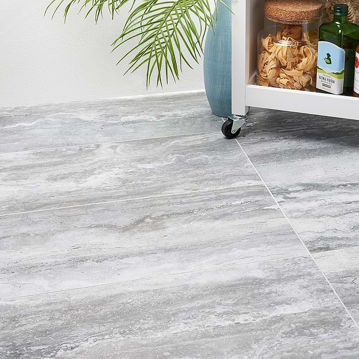 Basic Travertine Sky 12x24 Matte Porcelain Tile