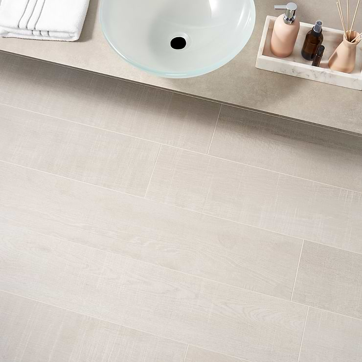 Silkwood White 8x48 Matte Porcelain Wood Look Tile