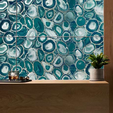 Agate Glass Teal Green 18x36 Polished Glass Tile