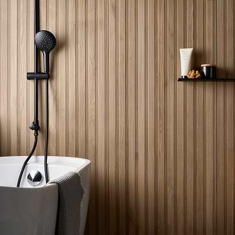 Nobu Ribbon Tan Brown 24x48 Wood Look Matte Porcelain Tile