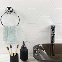 Exagoni Puro White 6x7 Hexagon Blanco Matte Ceramic Wall Tile