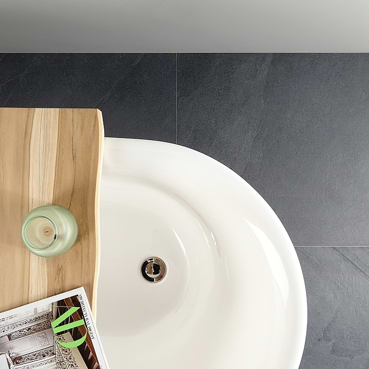 Fordham Nero 24x24 Black Matte Porcelain Floor and Wall Tile