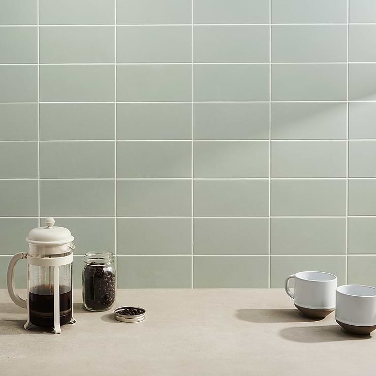 Stacy Garcia Maddox Mineral Green 4x8 Matte Ceramic Wall Tile