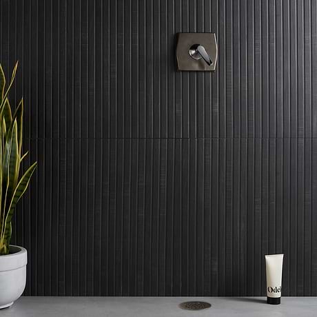 Kenridge Ribbon Black 24x48 Wood Look Matte Porcelain Tile