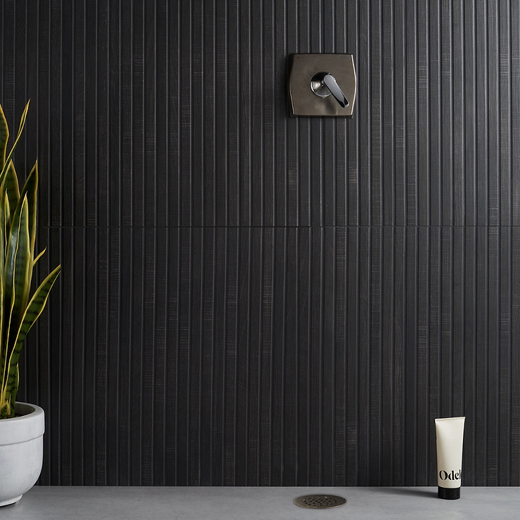 Kenridge Ribbon Black 24x48 Wood Look Matte Porcelain Tile