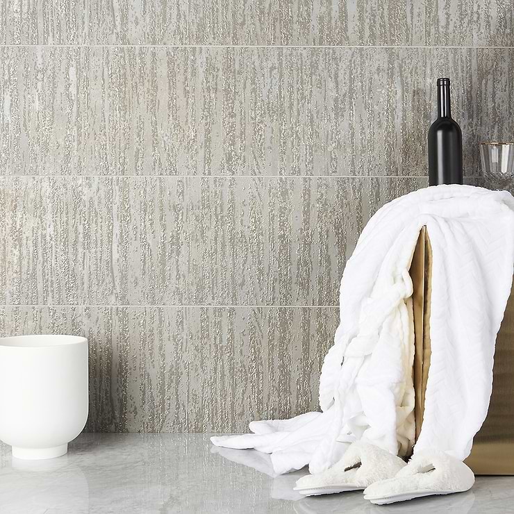 Twilight Deco Silver 12x48 Metal Look Porcelain Tile