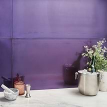 Amulet Mist Aubergine 18x36 Purple Metal Laminated Porcelain Tile