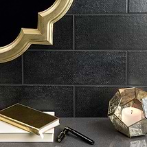 Diesel Camp Canvas Black 4x12 Matte Ceramic Subway Wall Tile