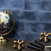 Diesel Camp Smoke Blue 4x12 Glossy Ceramic Subway Tile