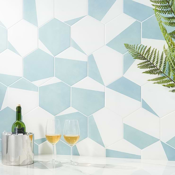 HexArt Pop Turquoise 8" Hexagon Matte Porcelain Tile