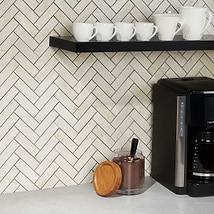 Portrait Ivory 1x4 Herringbone Matte Porcelain Mosaic Tile