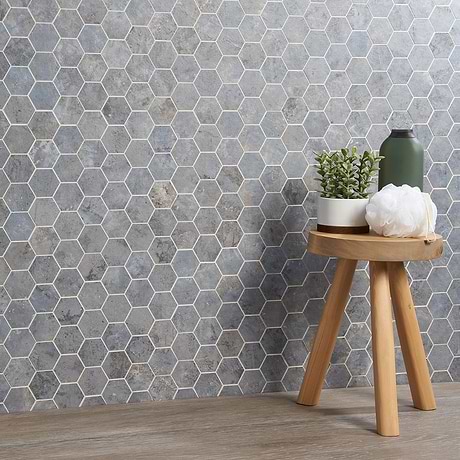 Portrait Ocean Blue 2" Hexagon Matte Porcelain Mosaic Tile