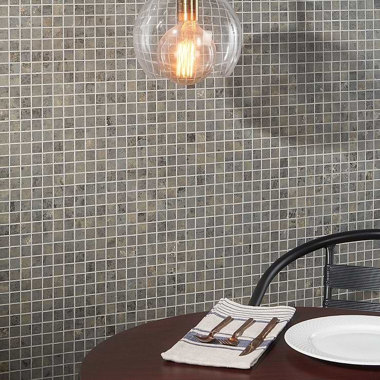 Portrait Sage Gray 1x1 Matte Porcelain Mosaic Tile