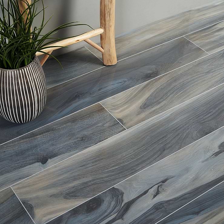 Brazilian Tiger Blue 8x48 Matte Porcelain Wood Look Tile