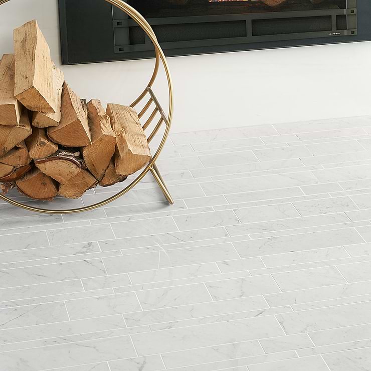 DreamStone Carrara Giola Railroad Polished Porcelain Mosaic