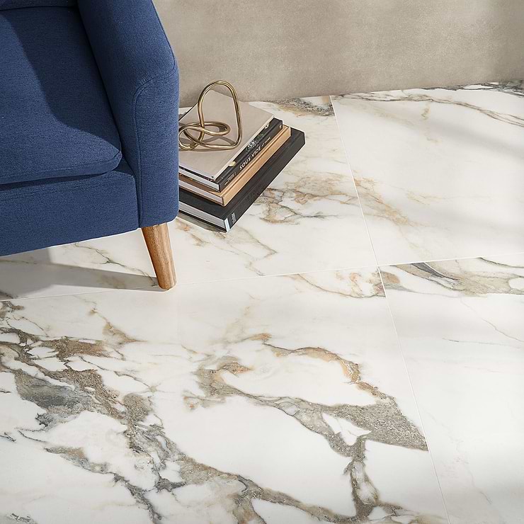 DreamStone Calacatta Rustico 24x48 Polished Porcelain Tile