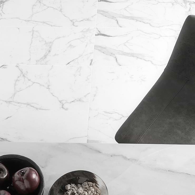 DreamStone Statuario Venato 12x24 Matte Porcelain Tile