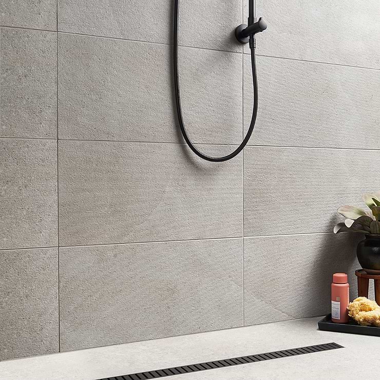 New Rock Fumo Light Gray 12x24 Chiseled Limestone Look Matte Porcelain Tile 
