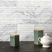 Barcode by Michael Habachy Entero Carrara White 8x8 Textured 3D Honed Marble Tile