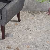 Rizo Earth Gray 24x48 Terrazzo Look Matte Porcelain Tile