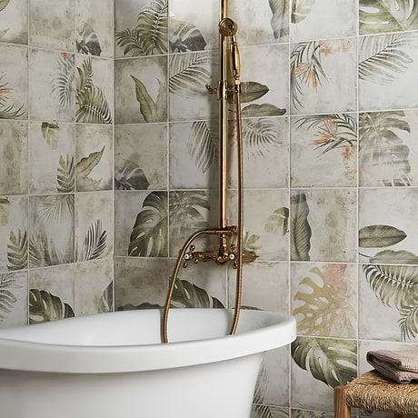 Angela Harris Wilder Papara Light Deco 8x8 Matte Ceramic Tile
