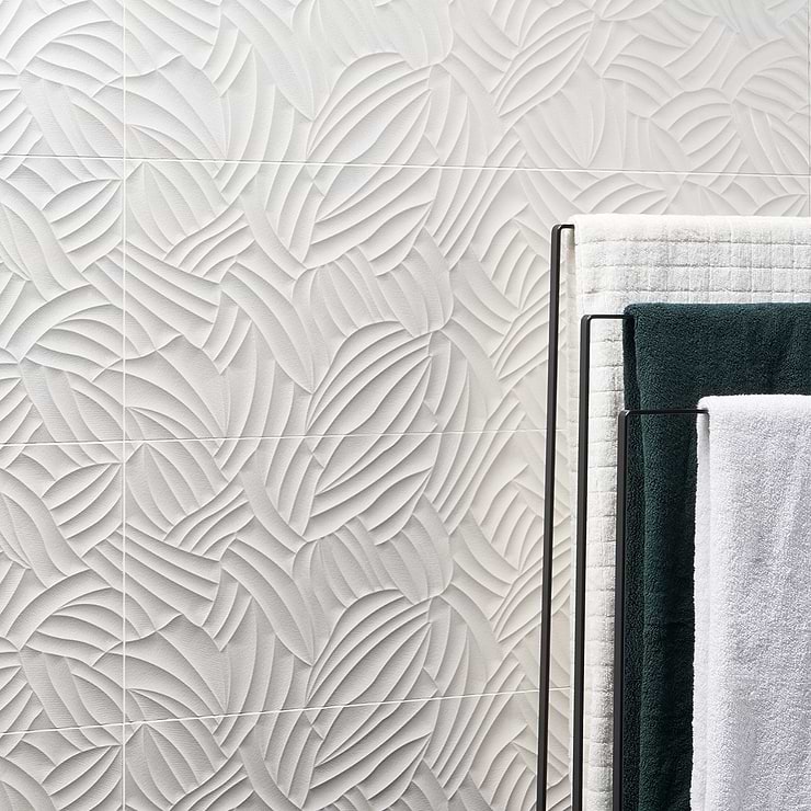 Wonderland 3D Garden White 12x36 Polished Ceramic Tile