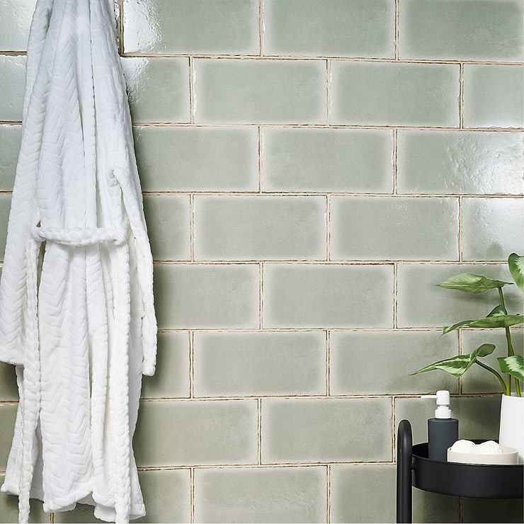 Jamesport Sage Green 6"x12" Glossy Porcelain Subway Tile