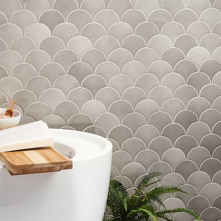 Highwater Mist 2x5 Fishscale Polished Ceramic Wall Tile