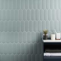 Parry Marine Blue 3x8 Fishscale Matte Ceramic Wall Tile