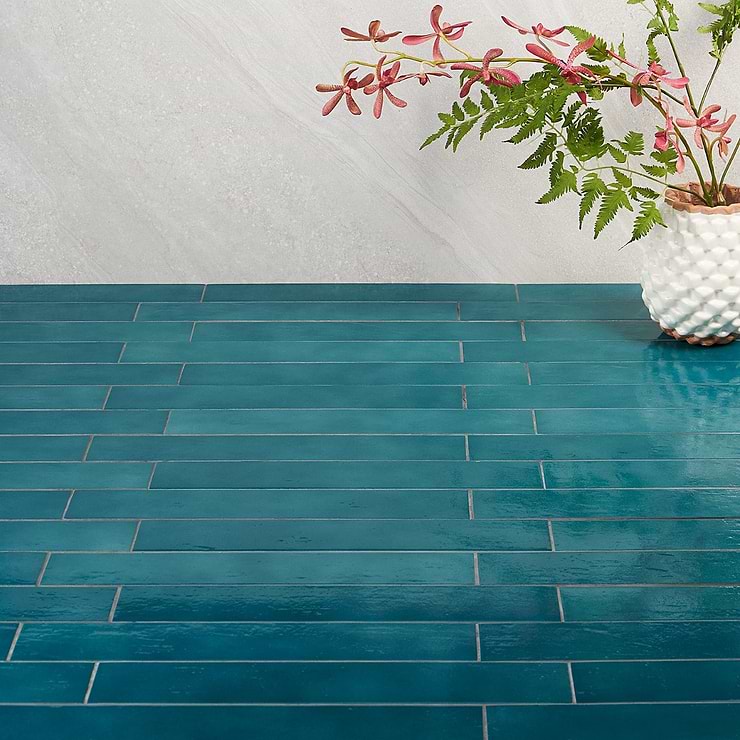 Cavallo Fiji Blue 3x18 Glossy Porcelain Subway Tile