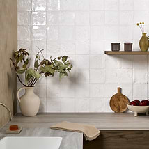 Navari White 5x5 Textured Glossy Ceramic Tile