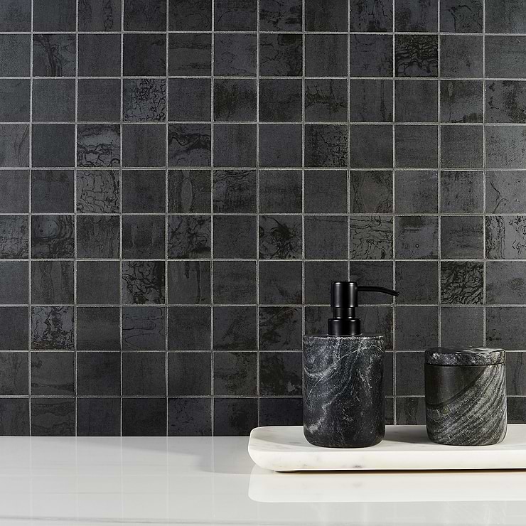 Angela Harris Inspira Dark Gray 2x2 Matte Porcelain Mosaic Tile