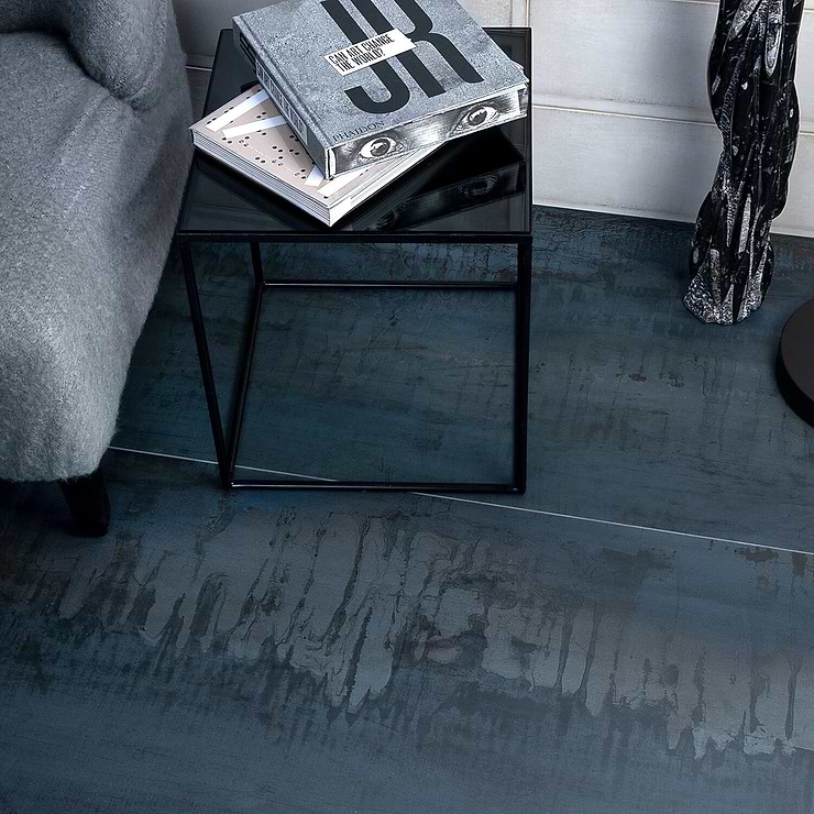 Angela Harris Inspira Oxide Metallic Blue 24x48 Matte Porcelain Tile