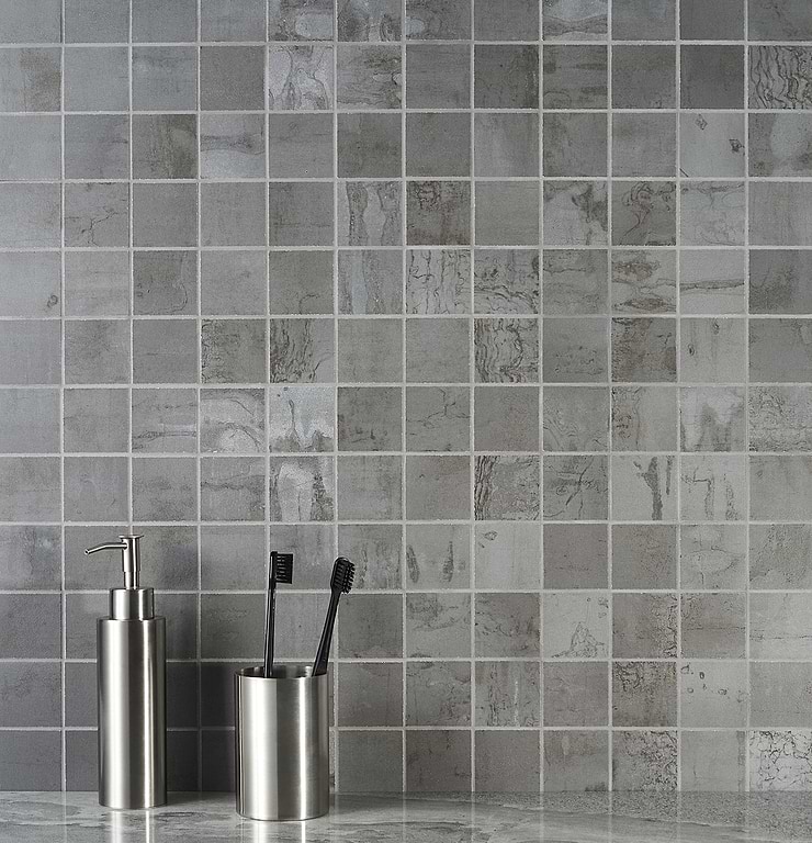 Angela Harris Inspira Steel Gray 2x2 Matte Porcelain Mosaic Tile
