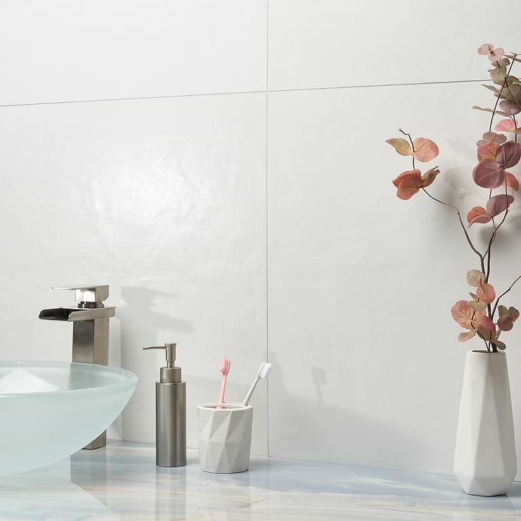 Rethink Plaster White 24x24 Matte Porcelain Tile