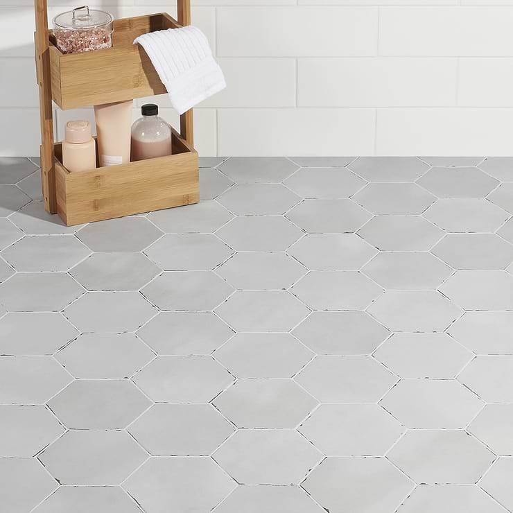 Sasha Hex Rassa Gray 6" Matte Porcelain Hexagon Tile