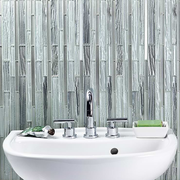 Mangata Glacial November Skies Planks Glass Tile