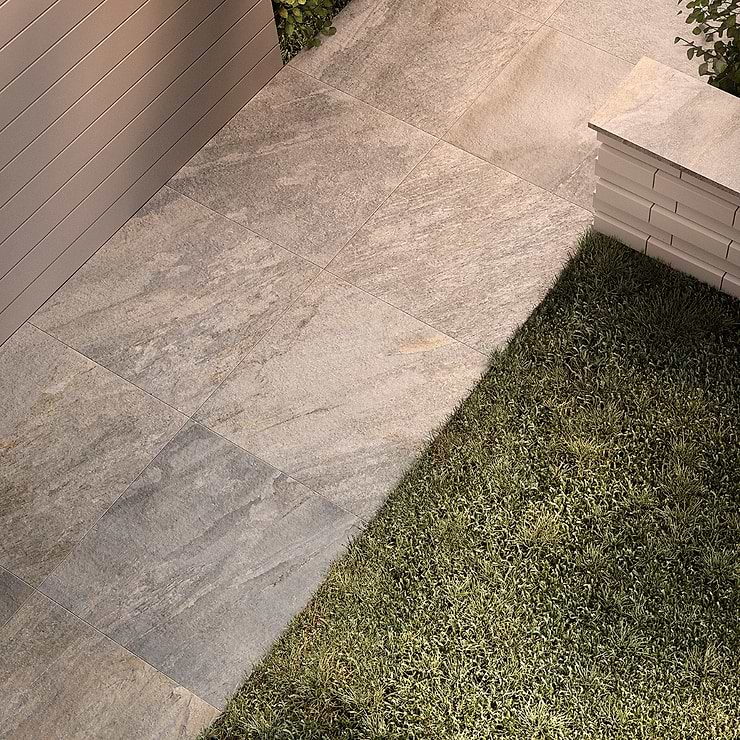 Paleo Quartz Gray 24x24 Textured Porcelain 2CM Outdoor Paver