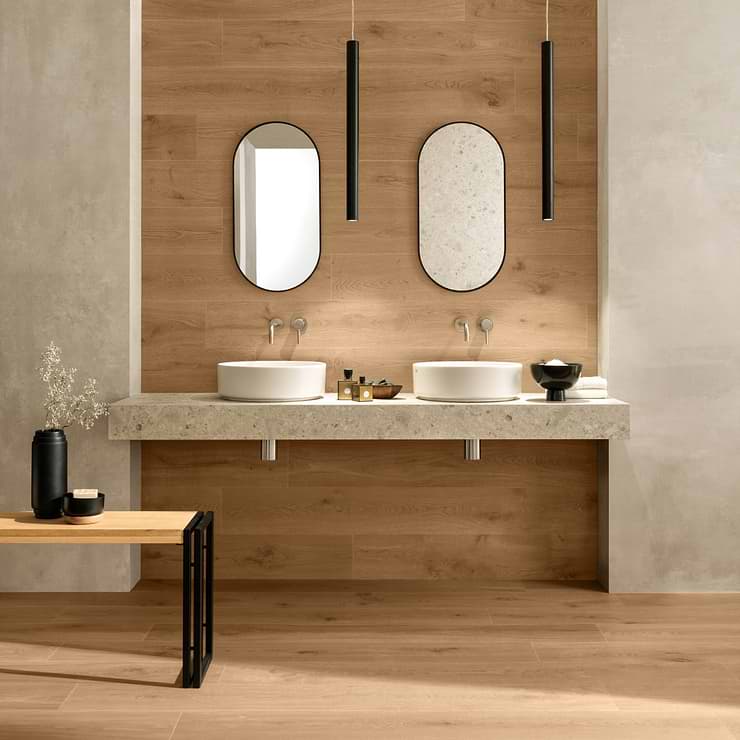 Oaktree Natural Copper Brown 8x48 Wood Look Matte Porcelain Tile