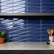 Axelle Azure Blue 3x12 3D Glossy Ceramic Subway Tile