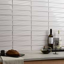 Axelle Ice White 3x12 3D Glossy Ceramic Subway Tile
