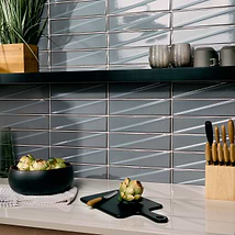 Axelle Misty Gray 3x12 3D Glossy Ceramic Subway Tile