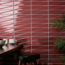 Axelle Ruby Red 3x12 3D Glossy Ceramic Subway Tile