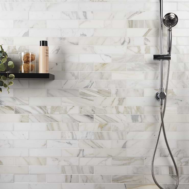 Calacatta Gold 2x8 Polished Marble Subway Tile