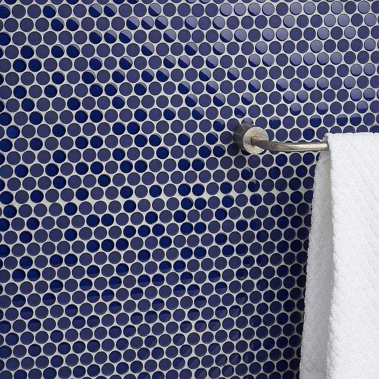Loft Royal Blue 3/4" Penny Round Glass Tile