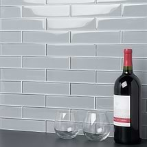 Loft Aspen Aura Gray 2x8 Polished Glass Subway Tile