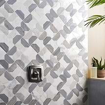 Isobel Glacier Gray Polished Marble Luxury Mosaic Tile