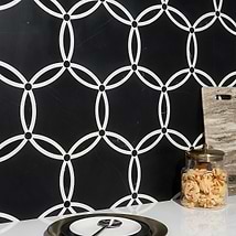 Celine Nero Polished Black Marble and Pearl Mosaic Tile