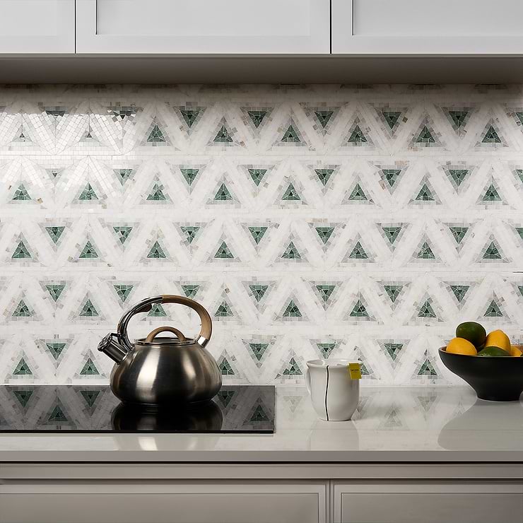Ako Verde Green 5" Triangle Marble Micro Mosaic Tile